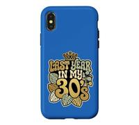 Last Year In My 30s Birthday Forty Celebration Groovy Case for iPhone X/XS