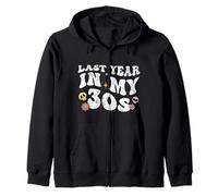 Last Year In My 30s, Funny Birthday Gifts, Thirties Goth Zip Hoodie