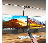 Lastar LED Dual Head Desk Lamp - Adjustable Clamp-On Light for Architects & Drafting Tables, Flicker-Free, High CRI, 24W, Remote & Touch Control