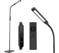 Lastar LED Floor Lamp, Floor Lamps For Living Room with Remote Control & Touch Adjustable, 5 Brightness & 4 Color Temperature, 12W Reading Standing Lamp For Bedroom with Timer & Memory Function, Black