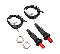 Lastdaytime 2 Pack Piezo Igniter Push Button System For Gas Fireplaces, BBQ Stoves, And Grills With 1 Meter Cable For Spark Ignition