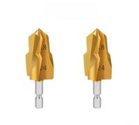 Lastdaytime 2pcs Titanium Coated Hex Shank Step Drill Bits For Precise Pipe Expansion And Clean Cutting On Various Pipeline Materials Including Plastic(2pcs 25mm)