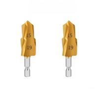 Lastdaytime 2pcs Titanium Coated Hex Shank Step Drill Bits For Precise Pipe Expansion And Clean Cutting On Various Pipeline Materials Including Plastic(2pcs 20mm)