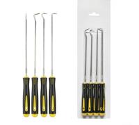 Lastdaytime 4pc Pick and Hook Set Steel Shaft Soft Grip(Silver)