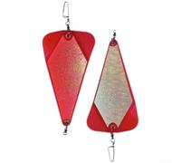 Lastdaytime ABS Trolling Flasher Paddle, 9 Inch Glow in the Dark Fishing Lure with UV Reflective Stickers, Triangular Trolling Board for Salmon, Tuna and for Deep Sea Fishing(Red)