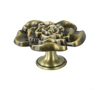 Lastdaytime Charming Zinc Alloy Rose Knobs for Kids' Furniture, Unique Cabinet Handles for a Whimsical Touch (Green Bronze)
