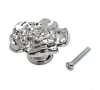 Lastdaytime Charming Zinc Alloy Rose Knobs for Kids' Furniture, Unique Cabinet Handles for a Whimsical Touch (Silver)