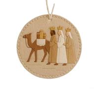 Lastdaytime Christmas Felt Ornament Kit With Nativity Scene Design For Xmas Tree Decor Handmade Craft Project Including Felt Pieces And Thread For Faith Based Use(Three people)