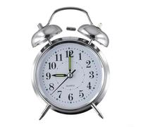 Lastdaytime Classic Saxon Wind Up Alarm Clock, Double Bell, Chrome Finish, Large Face,Traditional Classic Double Bell Analog Alarm Clock Chrome