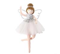 Lastdaytime Cute Ballet Girl Plush Angel Doll Pendant For Christmas Tree Decoration With Charming Design Bringing Joy And Whimsical Holiday To Your Festive Home Setup(silver)