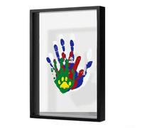Lastdaytime DIY Handprint Photo Frame Kit for Creating Personalized Family Keepsakes with Four Layer Wooden Structure and Clear Design(Wood)