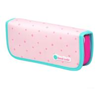 Lastdaytime Expanding Pencil Case Large Capacity 3-Zone Oxford(Pink)