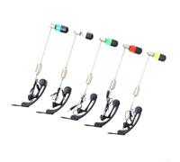 Lastdaytime Fishing Bites Indicators Alarm,Night Fishing Accessories,LED Alarming,Portable Bobbins Hangers Alerter,Length 22CM,Red,Yellow,Blue,Green(red)