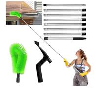Lastdaytime Gutter Cleaning Brush Roofing Tool, 2 in 1 Brush and Leaf Shovel, Extendable Gutter Cleaner for Roof Gutters, No Ladder Required