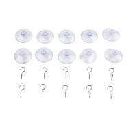 Lastdaytime Hanging Solutions 10pcs Clear Suction Cups with Robust Metal Hooks for Organizing Items