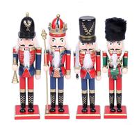 Lastdaytime Holiday Wooden Nutcracker King Set For Christmas Decor, Designed With Royal Accessories To Enhance Living Room And Entryway Ambiance(A+B+C+D)