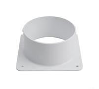 Lastdaytime Plastic Flange Wall Air Vent Pipe Connector, Dryer Vent Hose Adapter, Square to Round Ducting Plate, Straight Tube Adapter(100mm)