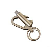 Lastdaytime Portable 3in1 For Outdoor Survival Tool With Windproof Permanent Match, Bottle Opener, And Keychain, Refillable Design For Long Term Use(Sand and Gold)