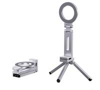 Lastdaytime Portable Phone Stand Holder, Magnetic Mount Tripod with 360 Degree Rotation for Content Creation(Silver)