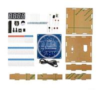 Lastdaytime Rotating LED Digital Clock Kit DIY With Temperature And Time Display, Alarm Customization, Brightness Control, Touch Switch Interface, USB Power Input, 24-Hour Format(Red)