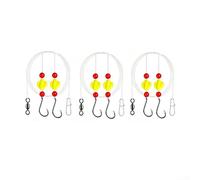 Lastdaytime Rotating Pompano Rig Double Oval Hooks Surf Fishing | EVA Foam Build, High-vis Float, Knot-resistant Loops, 6-piece Set, Ideal For Saltwater Surf Casting