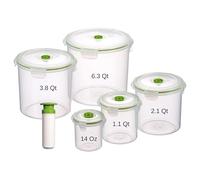 Lasting Freshness 11 piece Vacuum Seal Food Storage Containers with Vacuum Pump, Airtight and Leak Proof, Vacuum Sealed Food Storage Containers, Meal Prep Containers, Keep Food Fresh up to 5 X Longer