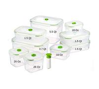 Lasting Freshness 19 Piece Vacuum Seal Food Storage Container Set, Rectangle