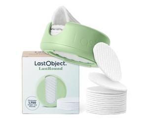 LastRound® Sustainable Reusable Cotton Rounds for Facial Cleansing - Zero-Waste Eco-Friendly Makeup Remover Pads for All Skin Types with Travel Storage Case - Green