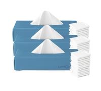 LastTissue® Reusable Cotton Tissue 3 Boxes | Face Towels & Handkerchiefs for Men & Women - Washable, Sustainable Facial Tissue with Storage Case - Blue