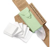 LastTissue® Reusable Cotton Tissue Pack | Face Towels & Handkerchiefs for Men & Women - Washable, Sustainable Facial Tissue with Storage Case - Green