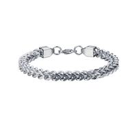 LaSua Mens Bracelet Stainless Steel Franco Chain Cable Chain Cuban Link Bracelets for Men Women with Toggle/Lobster Clasp Gunmetal/Silver 7.5/8/8.5 Inch Graduation Gifts for Him, 7.5 Inches, Stainless