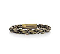 LaSua Mens Bracelet Stainless Steel Twisted Rope Chain Link Bracelets for Men Braided Brushed Vintage Bracelet Black Silver Bronze Gold Gunmetal 7.5 - 8.9 inches in length, 7.5 inches, no gemstone
