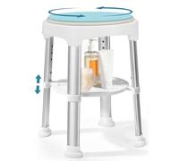 LASUK 360° Swivel Shower Chair Non-Slip Bathroom Seat with Storage Tray