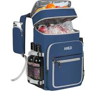 LASUK Cooler Backpack Bag 30L, Leakproof Waterproof Double-layer Picnic Backpack, 40 Cans Large Capacity Insulated Lunch Bag for Camping, Picnic, BBQ, Beach and Hiking (Blue)