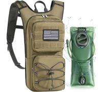 LASUK Lightweight Hydration Backpack with 105 oz 3L Water Bladder, Tactical Molle Running Vest for Men Women, Military Daypack Hydration Pack for Hiking, Cycling, Climbing, Biking, Khaic