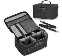 LASUK Smell Proof Bag with Lock 9.3×6.3 - Smell Odor Proof Pouch Case with Easy Grip Handle and Clapboard- for Travel Stash Storage - Large - Black