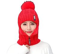 LASULEN Winter Siamese Windproof Hat, Winter Beanie Hat Knitted Scarf Set, Warm Scarf One-piece Hat, Windproof Warm Hat, Wool Knitted Ski Sets Windproof Winter Thick Siamese Scarf Hat (06)