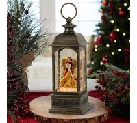 Lasumora Christmas Snow Globe Swirling Glittering Angel and Reindeer Scene with Timer & Music, Lighted Water Lantern USB Lined/Battery Operated for Christmas Festival Decoration Gifts - 11.4 inch
