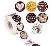 lasuroa 1000pcs Hispanic Heritage Month Stickers Roll, Spanish Speaking Countries Flags & Dance Patterns Latino Hispanic Decal for Teachers Students Spanish History Month Decoration Supplies