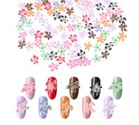 lasuroa 100pcs Lily Flower Nail Charms, Resin 3D Hawaii Flowers Nail Charms Rhinestones Hibiscus Art Stickers Cute Summer Floral Fingernail Gems for Scrapbooking Crafts Manicure Designs DIY