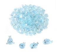lasuroa 100pcs Mini Resin Seal, Luminous Tiny Sea Creatures Little Cute Small Resin Ocean Ornaments Miniature Sea Animals Mini Seals for Decoration