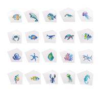 lasuroa 100pcs Ocean Animals Temporary Tattoos, Cute Sea Creature Tattoos Shark Fish Starfish Coral Turtles and More Ocean Birthday Party Favors Sea Animal Tattoo Stickers for Boys Girls