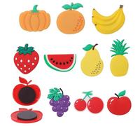 lasuroa 10pcs Fruit Refrigerator Magnets, Waterproof PVC Large Size Cute Decorative Fruit Shaped Magnets for Children's Baby Educational Toys