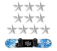 lasuroa 10pcs Pentagram Snowboard Stomp Pads, Silver Snowboard Grip Pad Anti-Slip Snowboarding Step Pads Winter Snow Ski Accessories for Providing Extra Grip