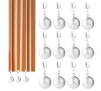 lasuroa 12pcs Heavy Tablecloth Weights, Resin Outdoor Curtain Weights with Stainless Clips Heavy Duty Outdoor Drapery Weights Curtain Weight Clip On for Patio Pergola Cabana Gazebo(Silver)