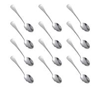 lasuroa 12pcs Stainless Steel Tiny Seasoning Spoons, 9cm/3.54in Small Condiment Scoops SUS 304 Mini Teaspoons Espresso Spoons Tools for Jars Sugar Tea Honey & Seasoning Dispensing (Silver)