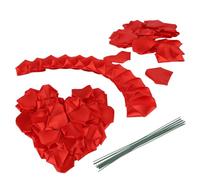 lasuroa 143pcs Premade Satin Ribbon Rose Petals, Artificial Eternal Rose Petals Half-Finished Crafted Forever Red Flower Petal DIY Bouquet Making for Weddings Birthdays Anniversaries