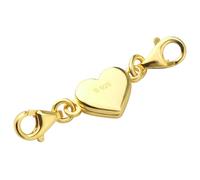 lasuroa 14K Gold Heart Magnetic Jewelry Clasps, 925 Sterling Silver Double Lobster Clasp Magnetic Necklace Closures Necklace Extender for Necklace Bracelet DIY Jewelry Making (Gold)