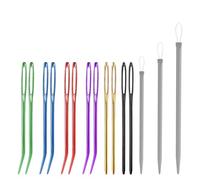 lasuroa 15pcs Large Eye Sewing Needles Set, Metal Big Eye Yarn Hand Sewing & Bent Tapestry Needle with Loop Wool Weaving Tools for Knitting Embroidery Quilting Projects