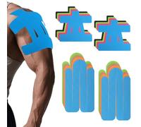 lasuroa 16 Pcs Shoulder Support Tape, Waterproof & Breathable Precut Kinesiology Kinetic Tape Elastic Athletic Sticker for Muscle Shoulder Support Sports & Physical Relaxation